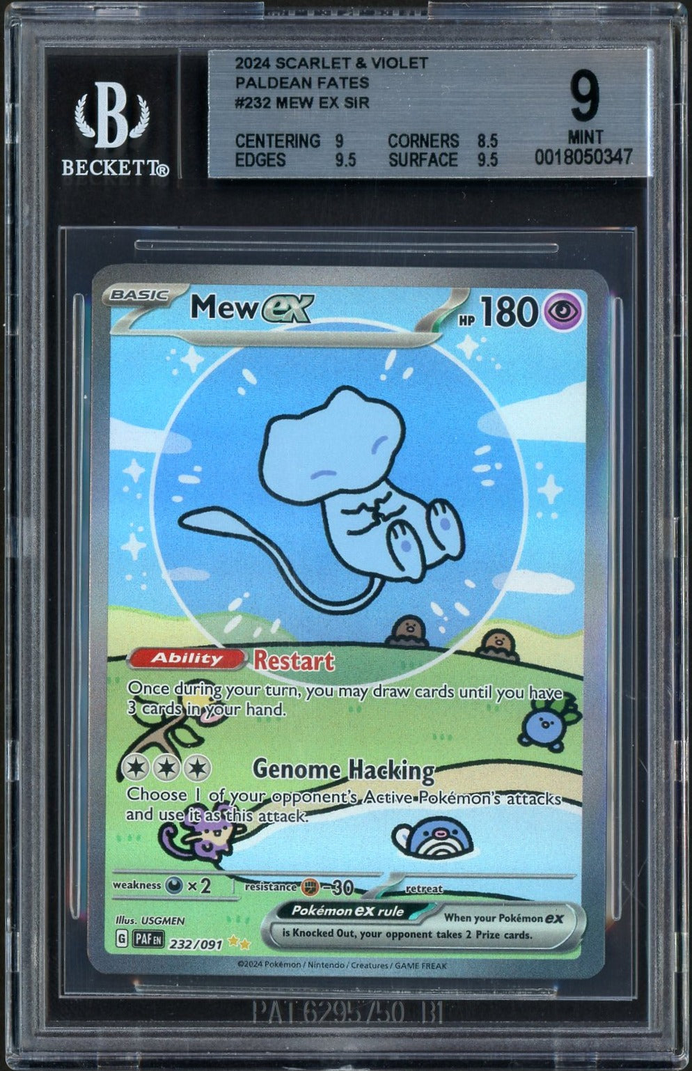 2024 Mew EX - Paldean Fates #232 - BGS 9